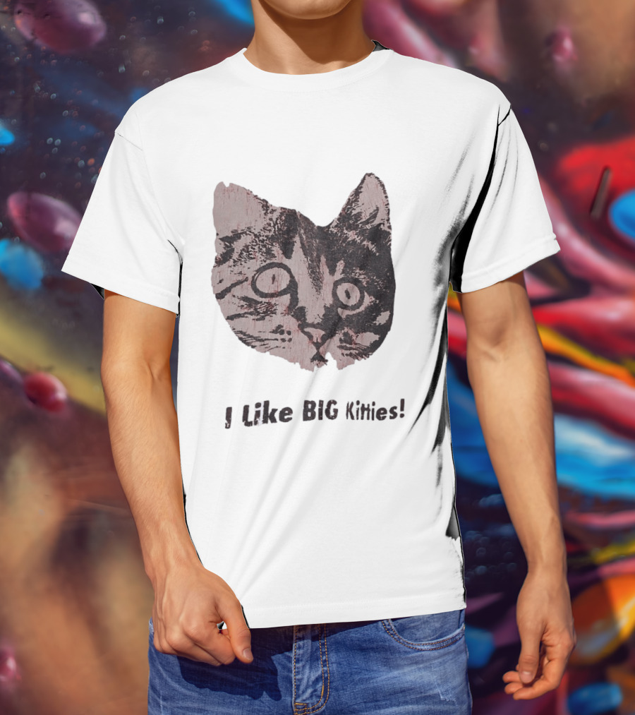 I Like Big Kitties Cat Lover Feline Enthusiast Funny Display T-Shirt