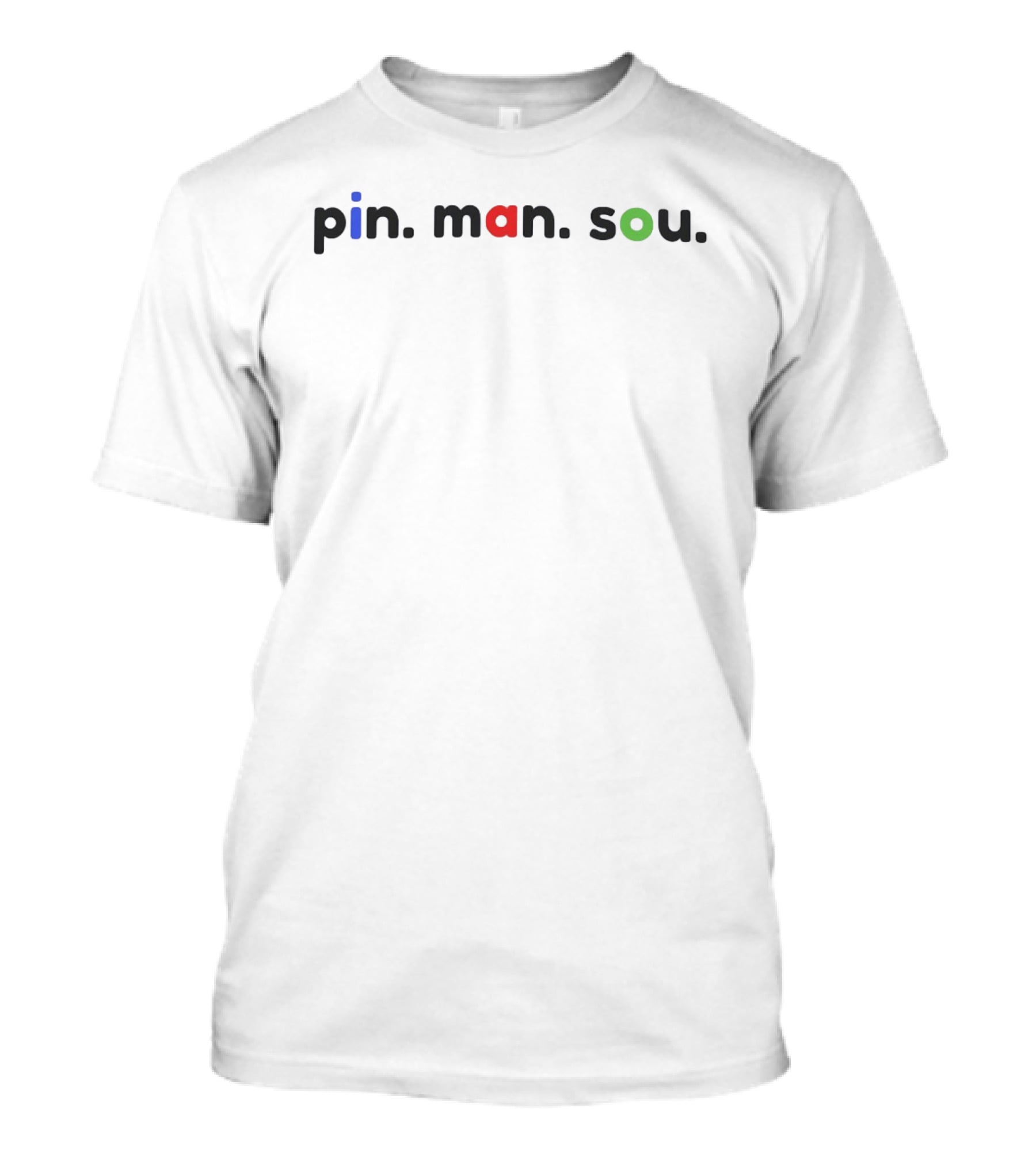 Pin Man Sou Minimalist Wordplay Playful Dot T-Shirt