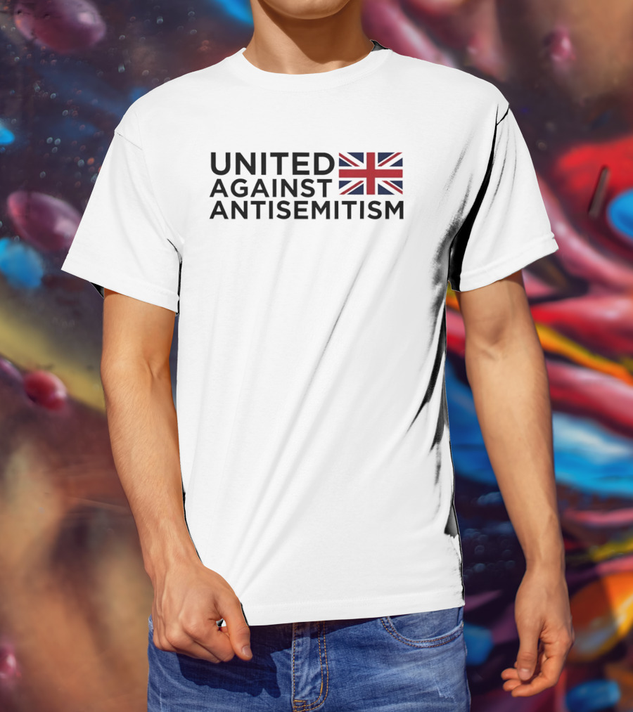 United Against Antisemitism UK Flag Anti Hate T-Shirt