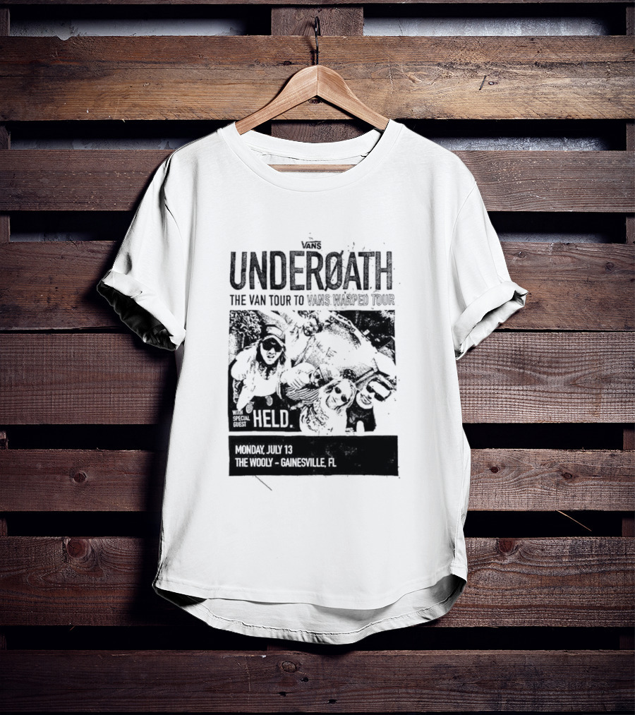 Underoath The Van Tour To 2026 Warped Tour Monday July 13 The Wooly Gainesville FL T-Shirt