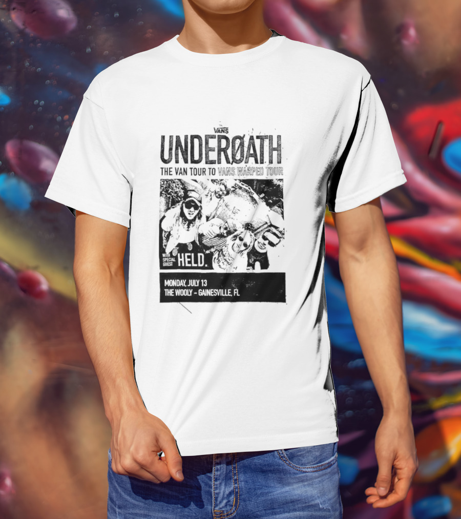 Underoath The Van Tour To 2026 Warped Tour Monday July 13 The Wooly Gainesville FL T-Shirt
