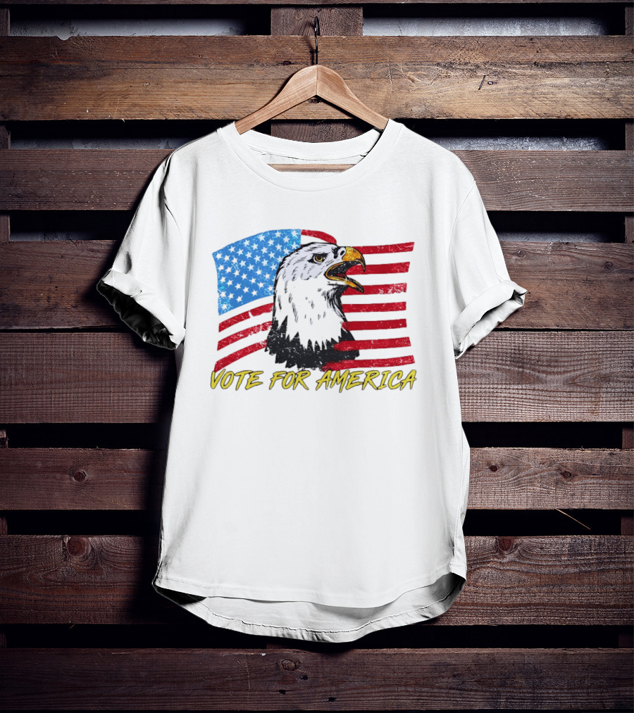 Vote For America Bald Eagle American Flag Stars And Stripes T-Shirt