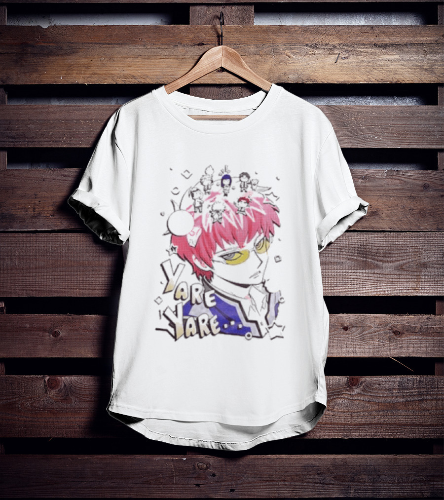 Yare Yare Saiki Kusuo The Disastrous Life Of Saiki K Anime Character Pink Hair Psykickers T-Shirt