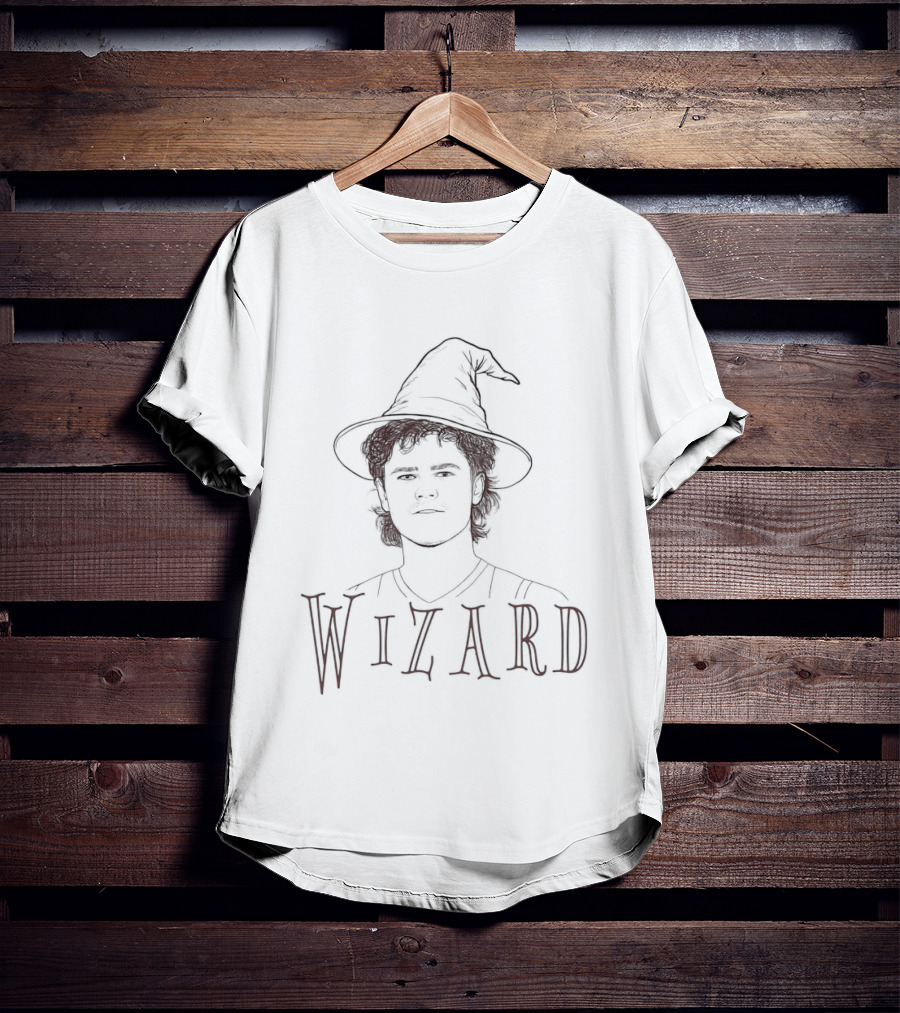 Wizard Mustache Man Wearing Hat Sketch T-Shirt