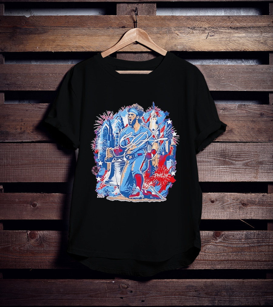 Bryce Harper Philly 2026 Liberty Bell Fireworks Celebration T-Shirt
