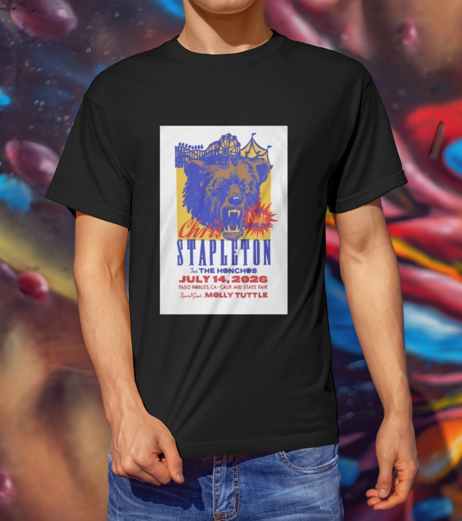 Chris Stapleton Live Concert Paso Robles CA July 14 2026 Featuring The Honchos Special Guest Molly Tuttle T-Shirt
