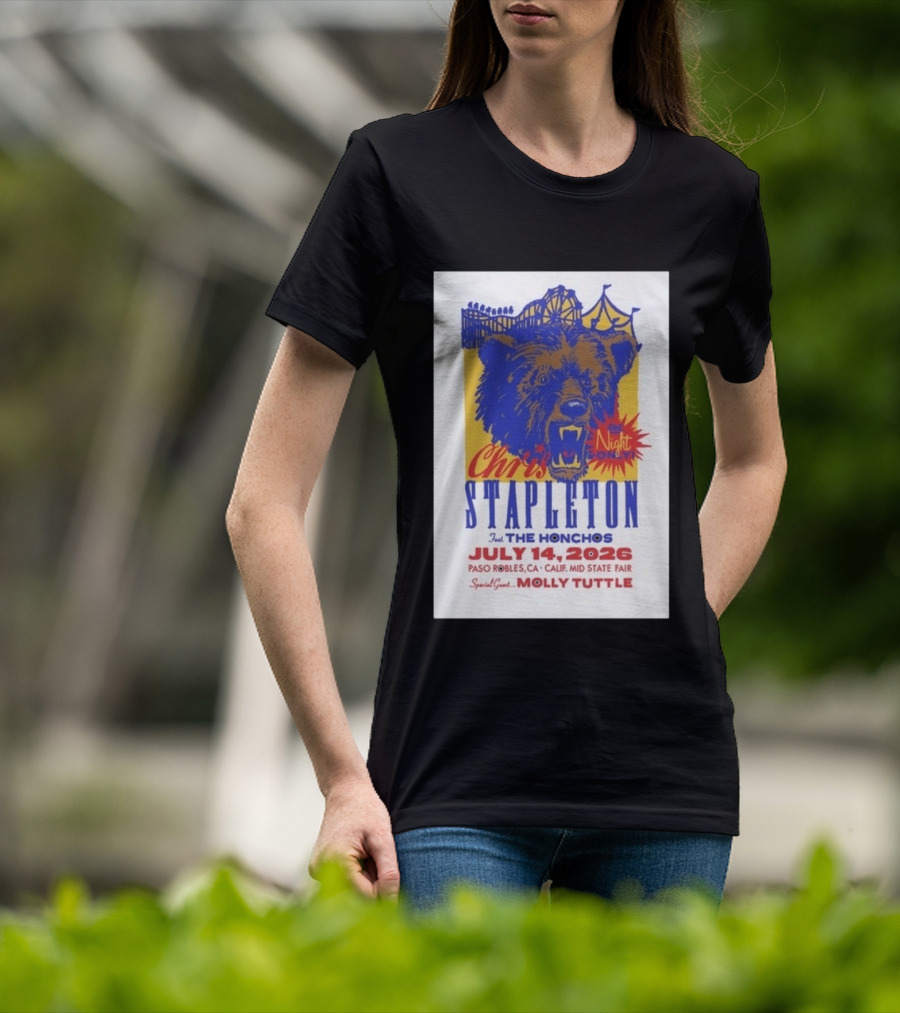 Chris Stapleton Live Concert Paso Robles CA July 14 2026 Featuring The Honchos Special Guest Molly Tuttle T-Shirt