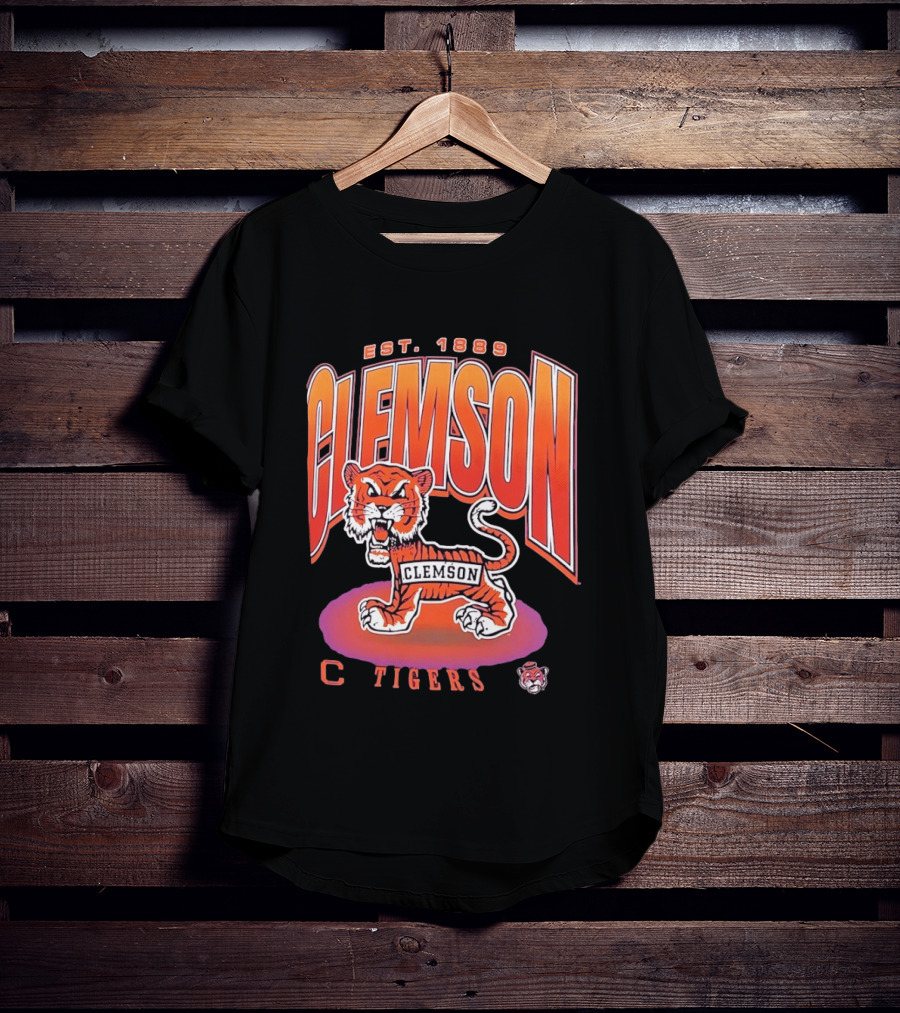 Clemson Tigers Est 1889 Iconic Clemson Football Tiger T-Shirt