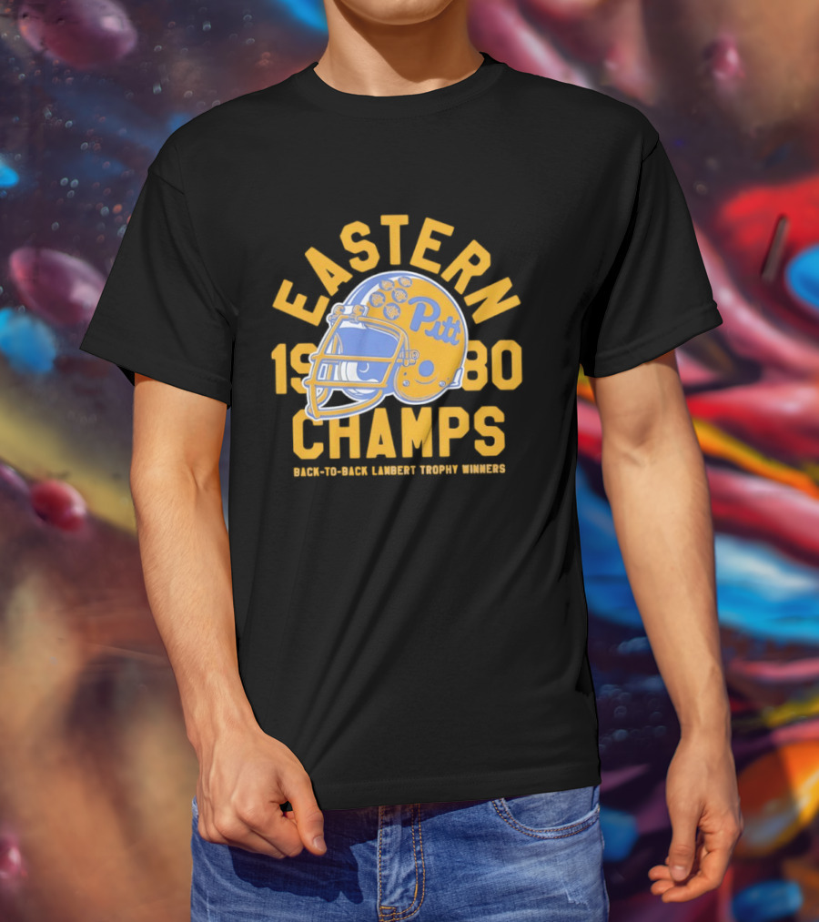 Eastern 1980 Champs Pitt Back To Back Lambert Trophy Winners Football Helmet T-Shirt