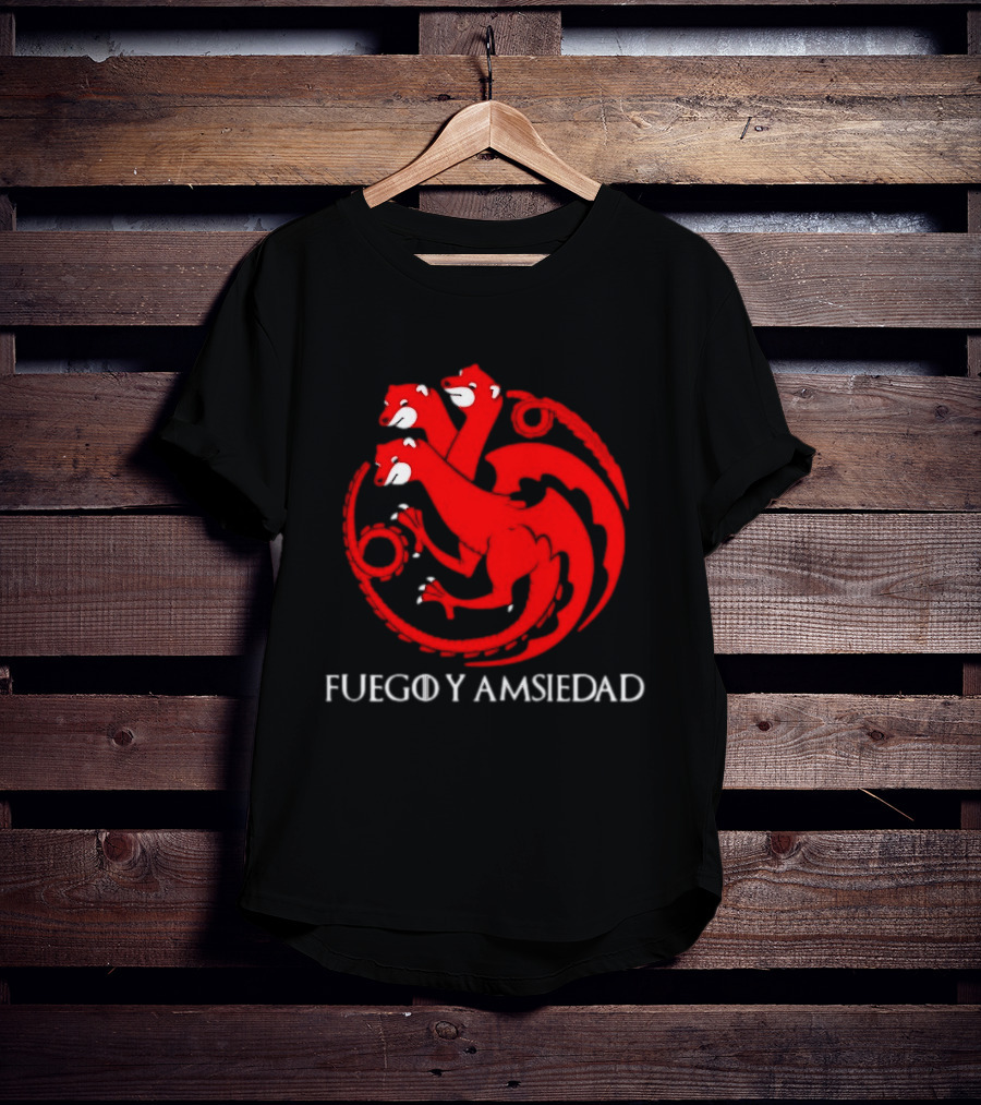 Fuego Y Ansiedad Game Of Thrones House Of The Dragon Three Headed Dragon T-Shirt