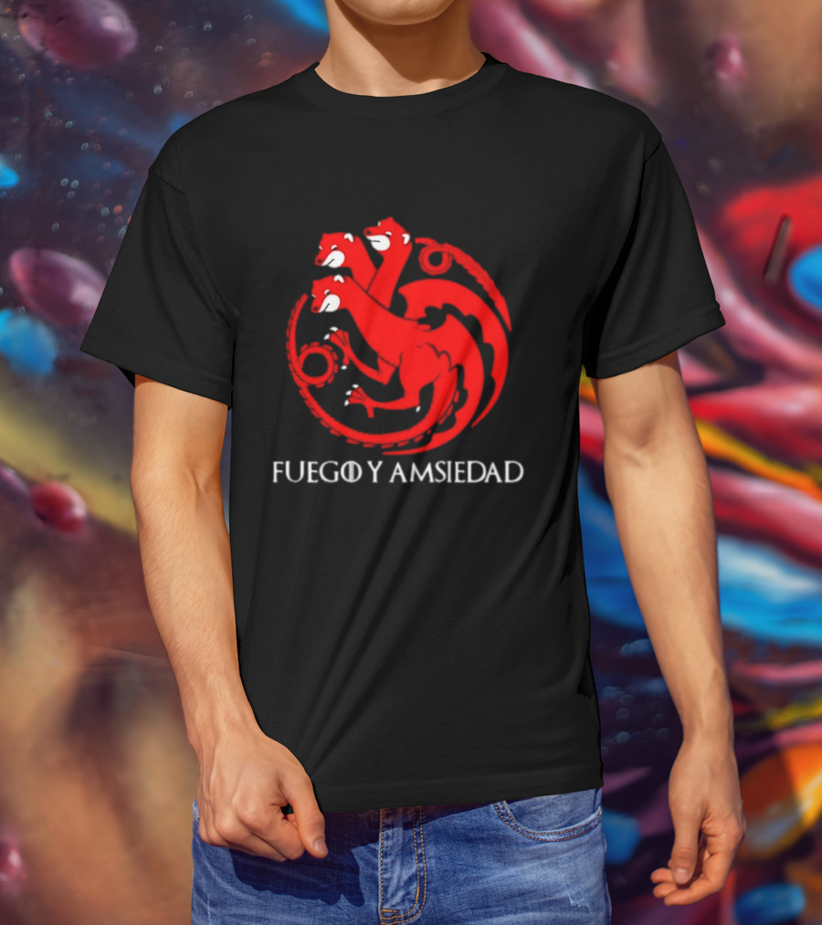 Fuego Y Ansiedad Game Of Thrones House Of The Dragon Three Headed Dragon T-Shirt