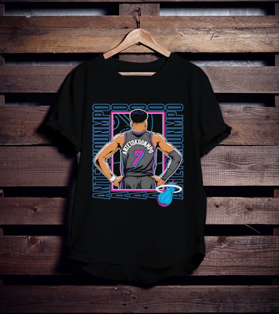 Antetokounmpo Miami Heat Vice Heat 7 Basketball T-Shirt