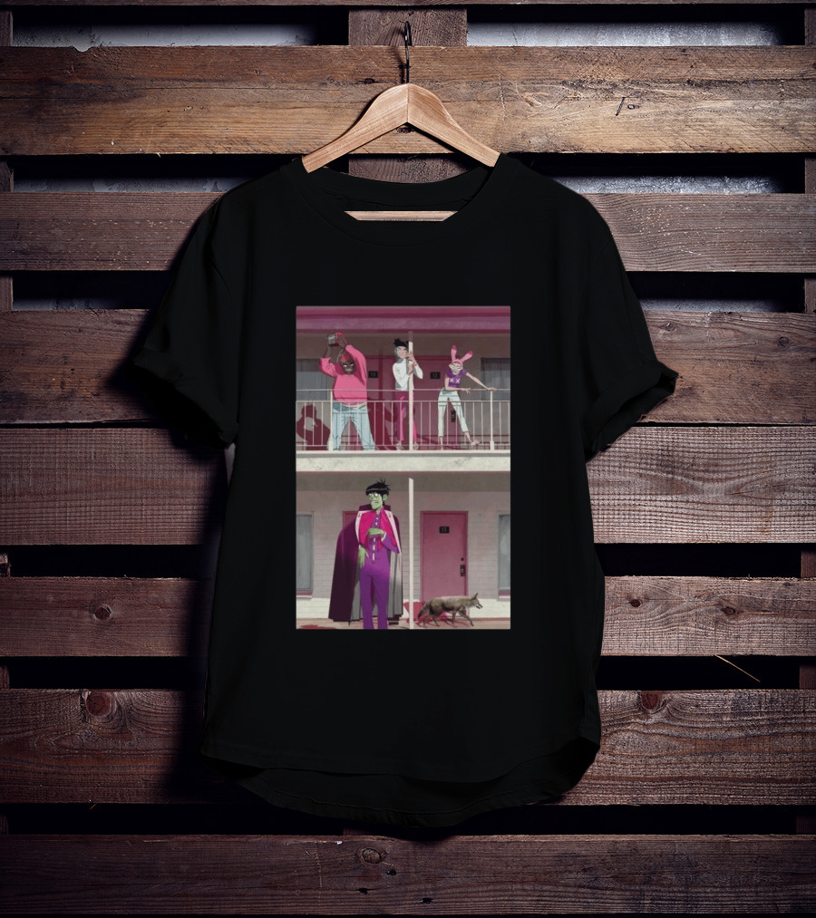 Gorillaz Motel Room 13 And 23 Anime Style Character Scene T-Shirt