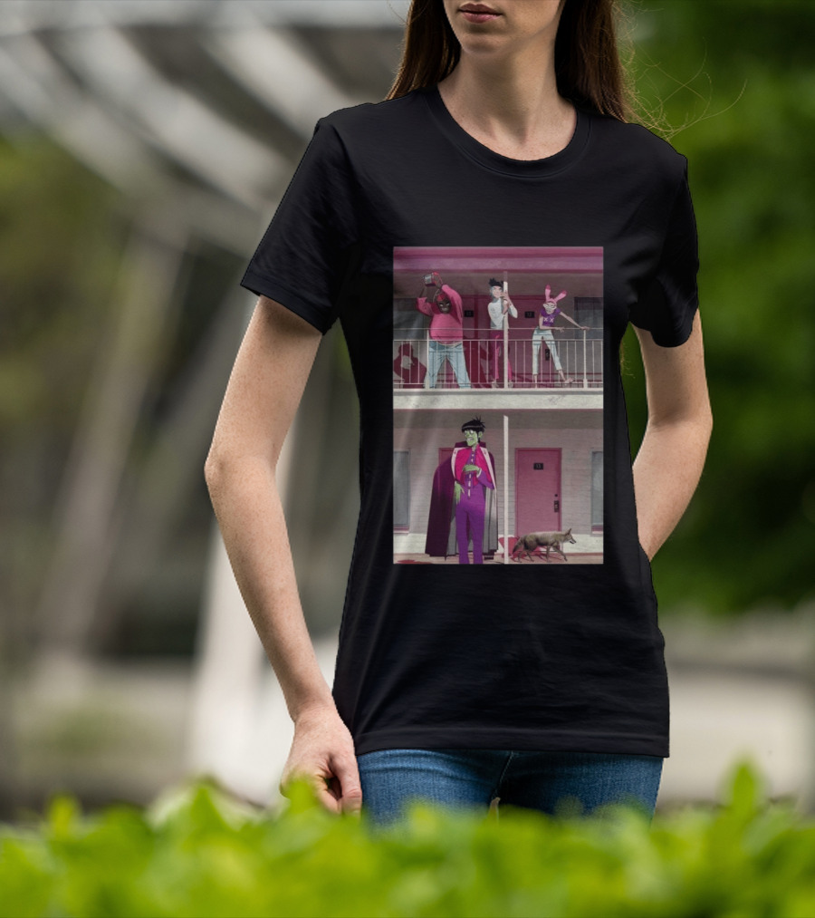 Gorillaz Motel Room 13 And 23 Anime Style Character Scene T-Shirt