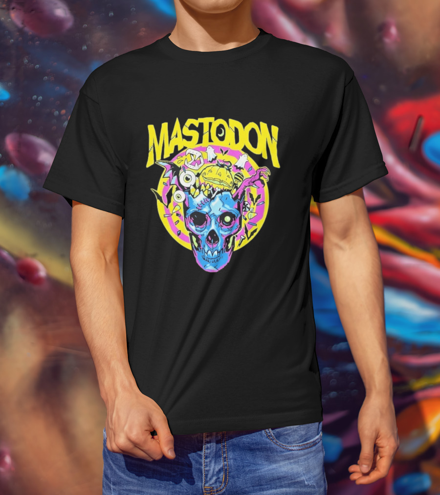Mastodon Samhain Splosion Skull Halloween Pumpkin Bat Horn Eyeball Explosion T-Shirt