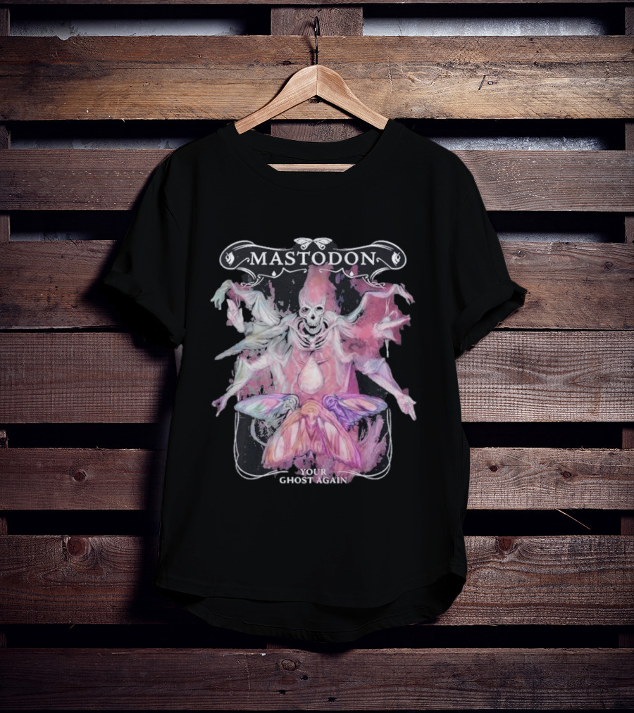 Mastodon Your Ghost Again Skeleton Moth T-Shirt