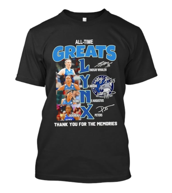 Minnesota Lynx All Time Greats Thank You For The Memories Signatures T-Shirt