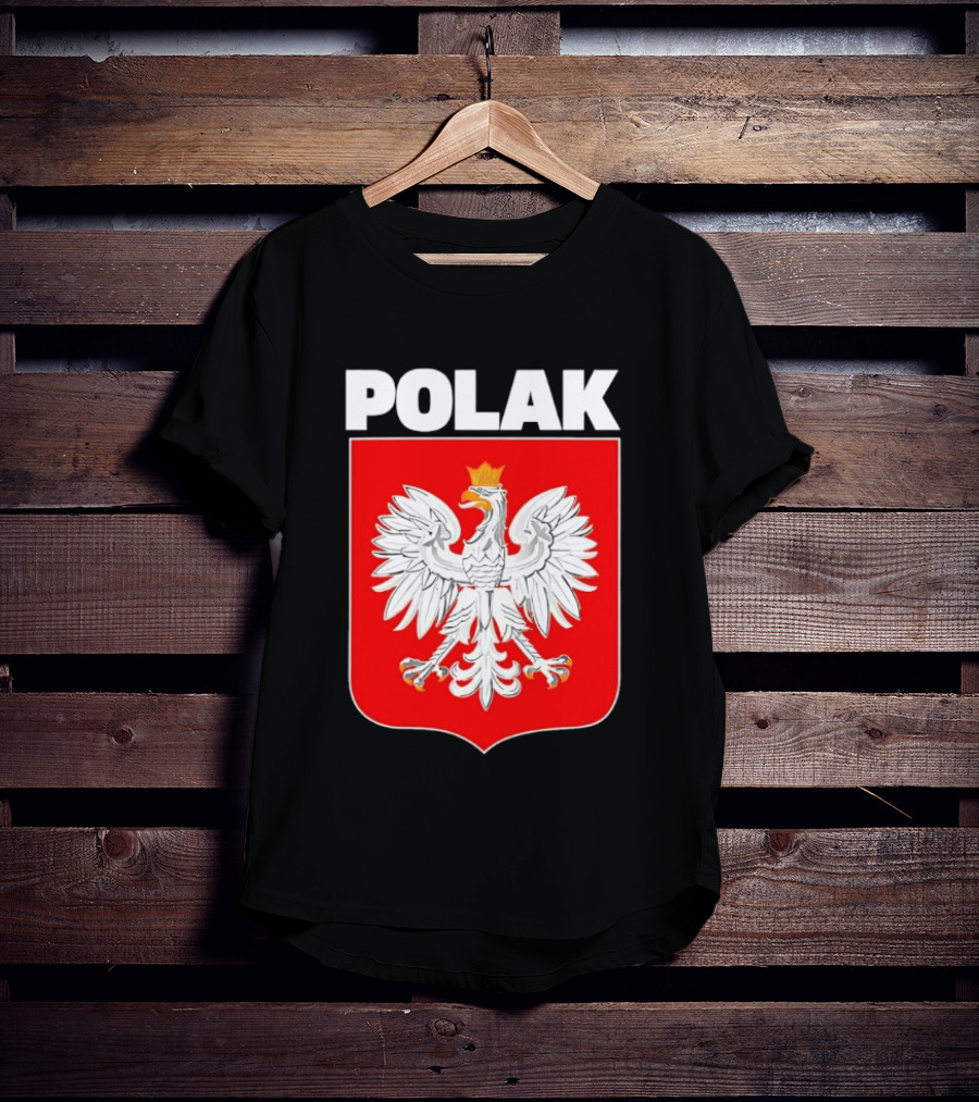 Polak Polish Eagle Emblem White Text Red T-Shirt