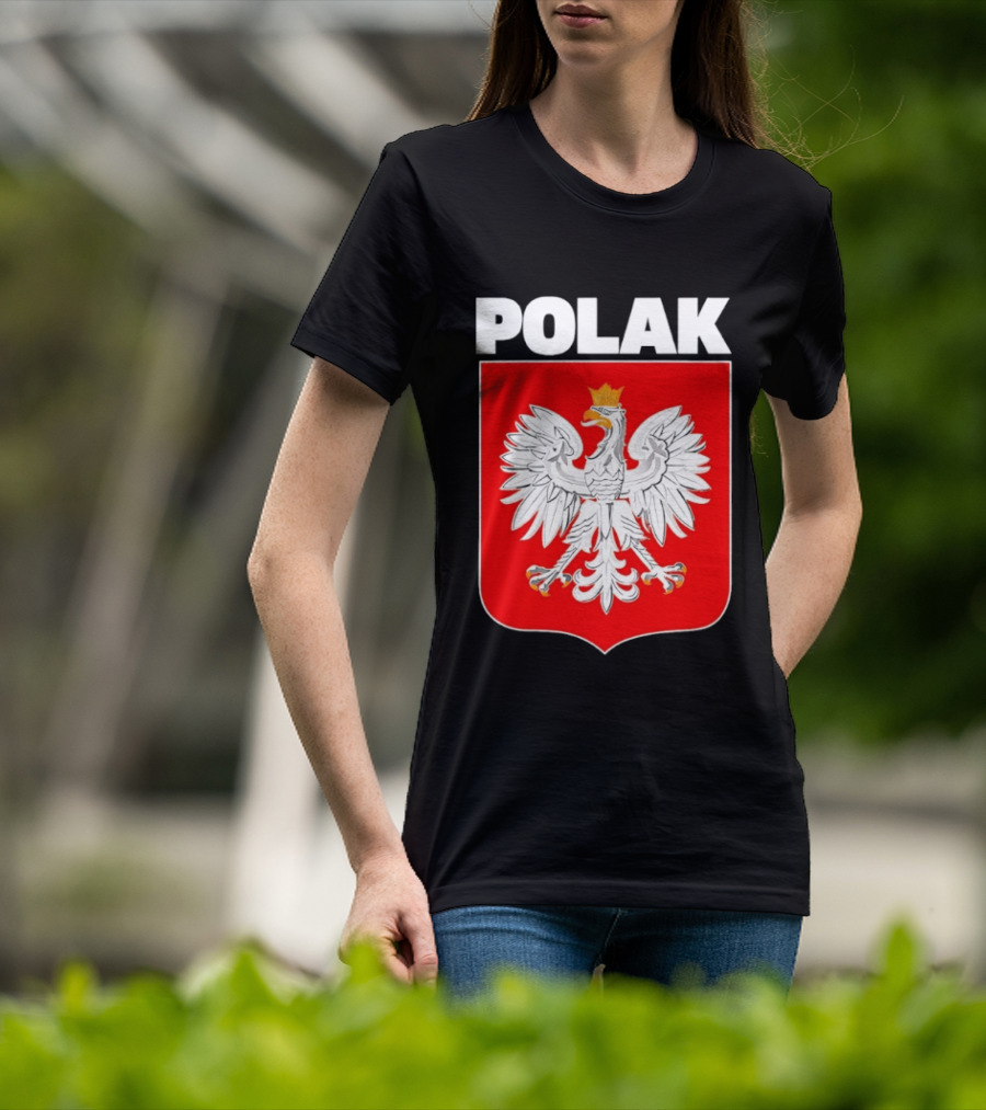 Polak Polish Eagle Emblem White Text Red T-Shirt