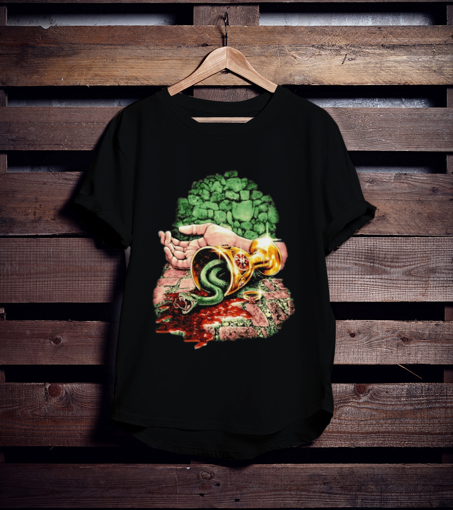 Enchanted Serpent With Golden Chalice And Ring Fantasy T-Shirt