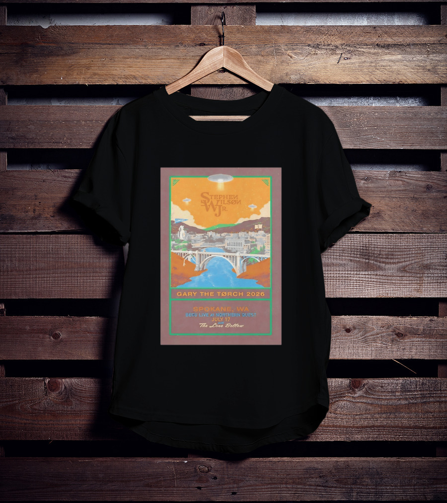 Stephen Wilson Jr Gary The Torch 2026 Bridge UFO Spokane WA Concert July 17 The Lone Bellow T-Shirt