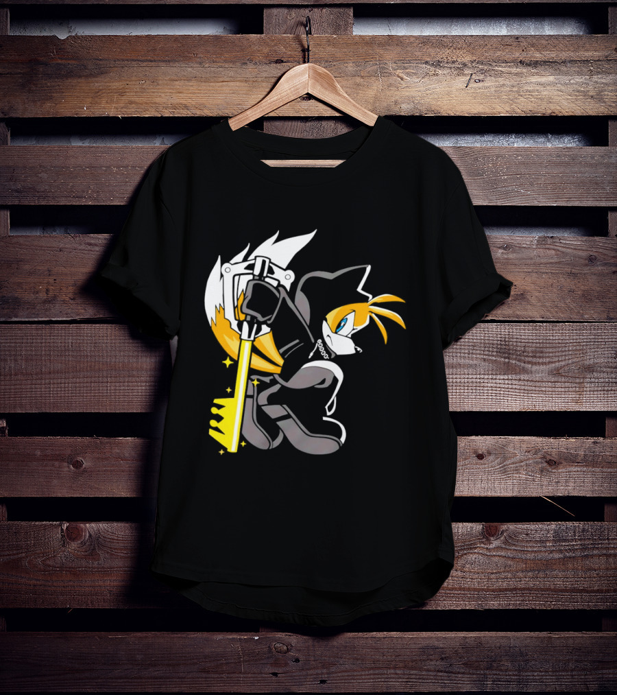 Tails The Fox In Organization XIII Cloak Holding Keyblade T-Shirt