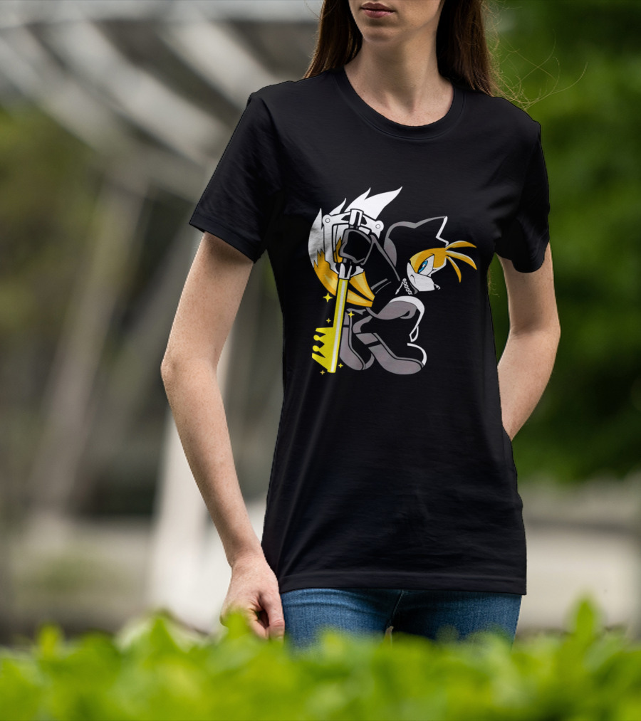 Tails The Fox In Organization XIII Cloak Holding Keyblade T-Shirt