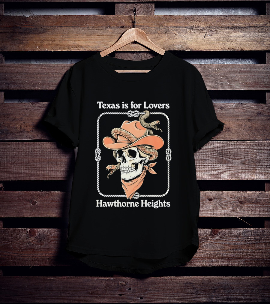 Texas Is For Lovers Hawthorne Heights Cowboy Skull T-Shirt
