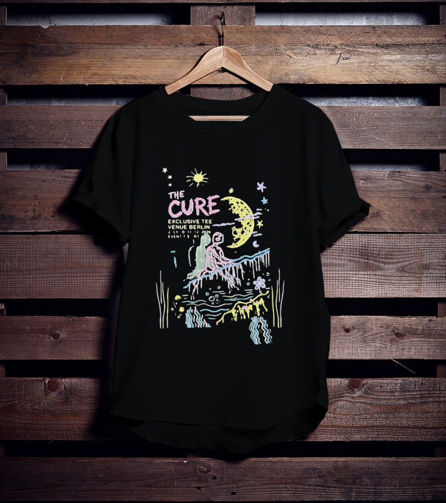 The Cure Exclusive Venue Berlin 4 6 12 2023 Beneath Crescent Moon T-Shirt