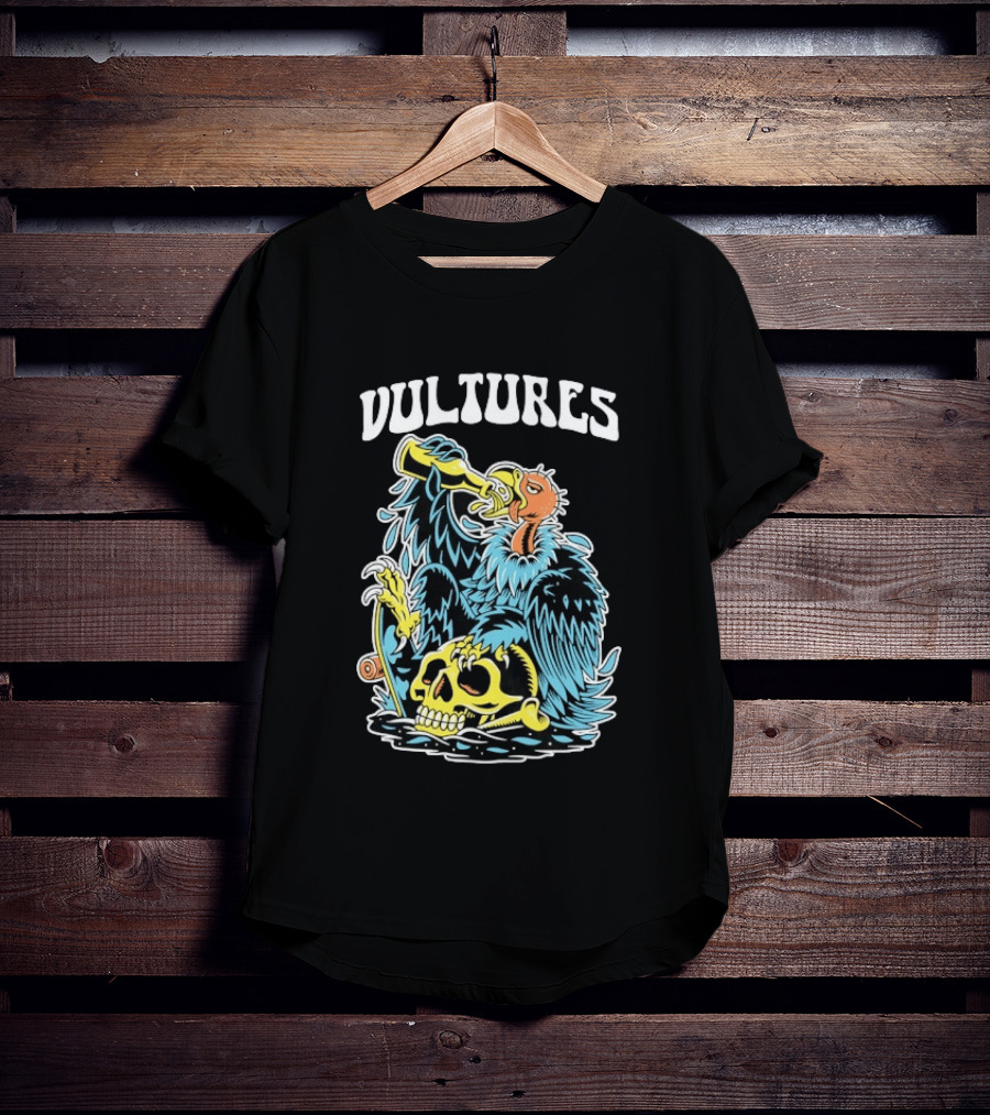 Vultures Drinking Beer On Skull T-Shirt