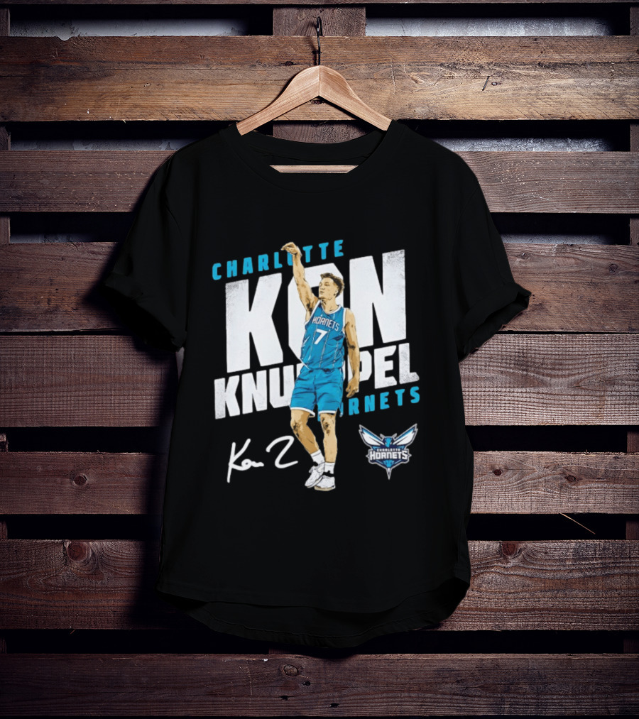 Charlotte Hornets Kon Knueppel Basketball 7 Signature T-Shirt