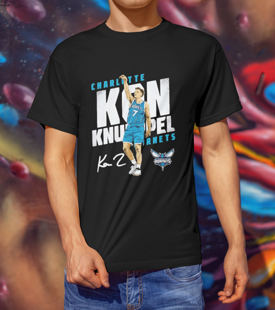 Charlotte Hornets Kon Knueppel Basketball 7 Signature T-Shirt