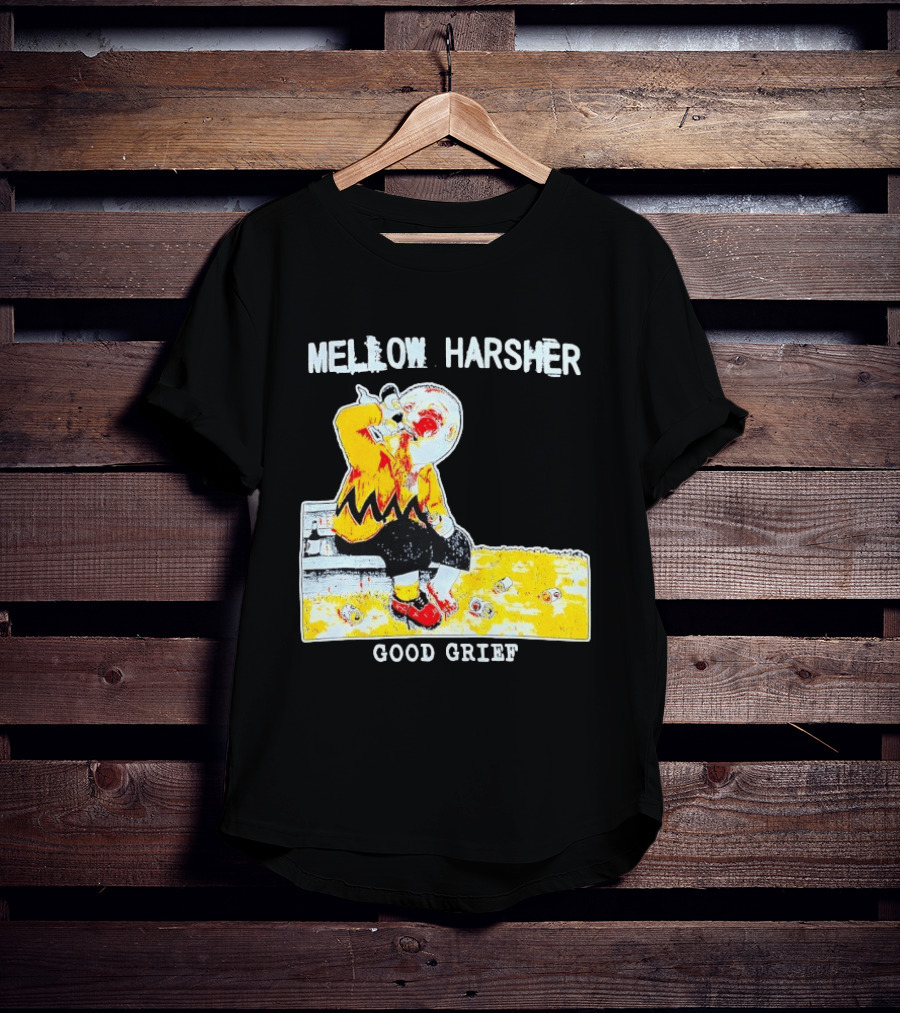 Mellow Harsher Good Grief Charlie Brown Drinking Image T-Shirt