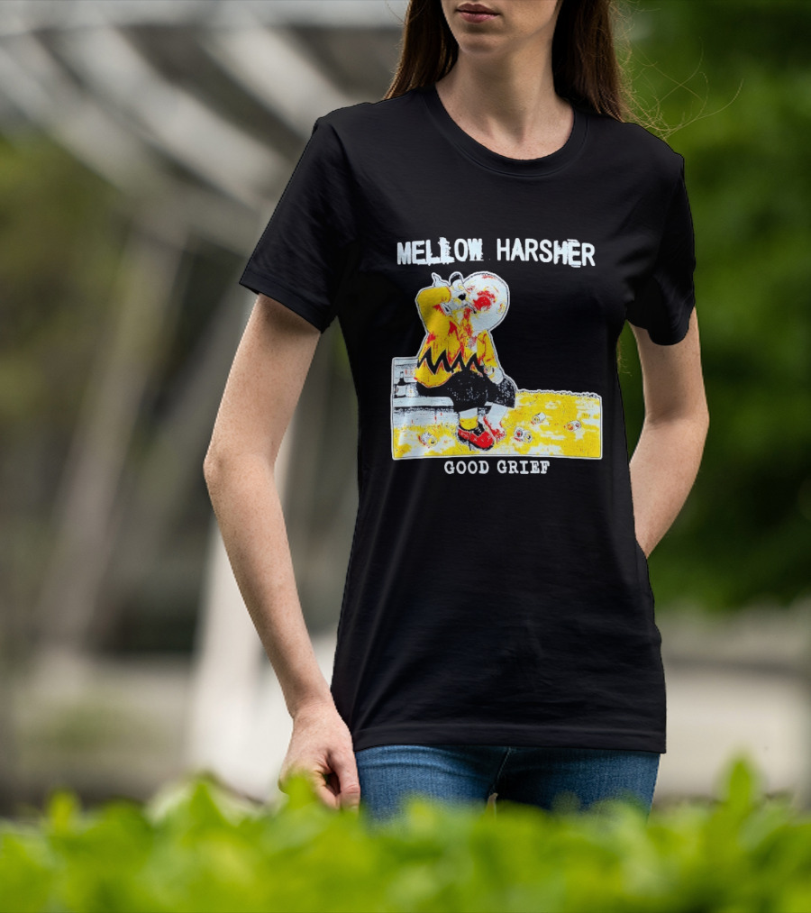 Mellow Harsher Good Grief Charlie Brown Drinking Image T-Shirt