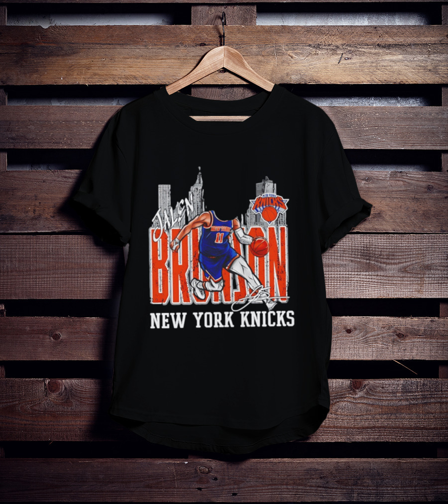 Jalen Brunson New York Knicks Basketball City Skyline T-Shirt