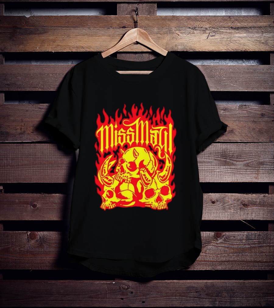 Miss May I Flaming Skulls Fire Metalcore Band T-Shirt