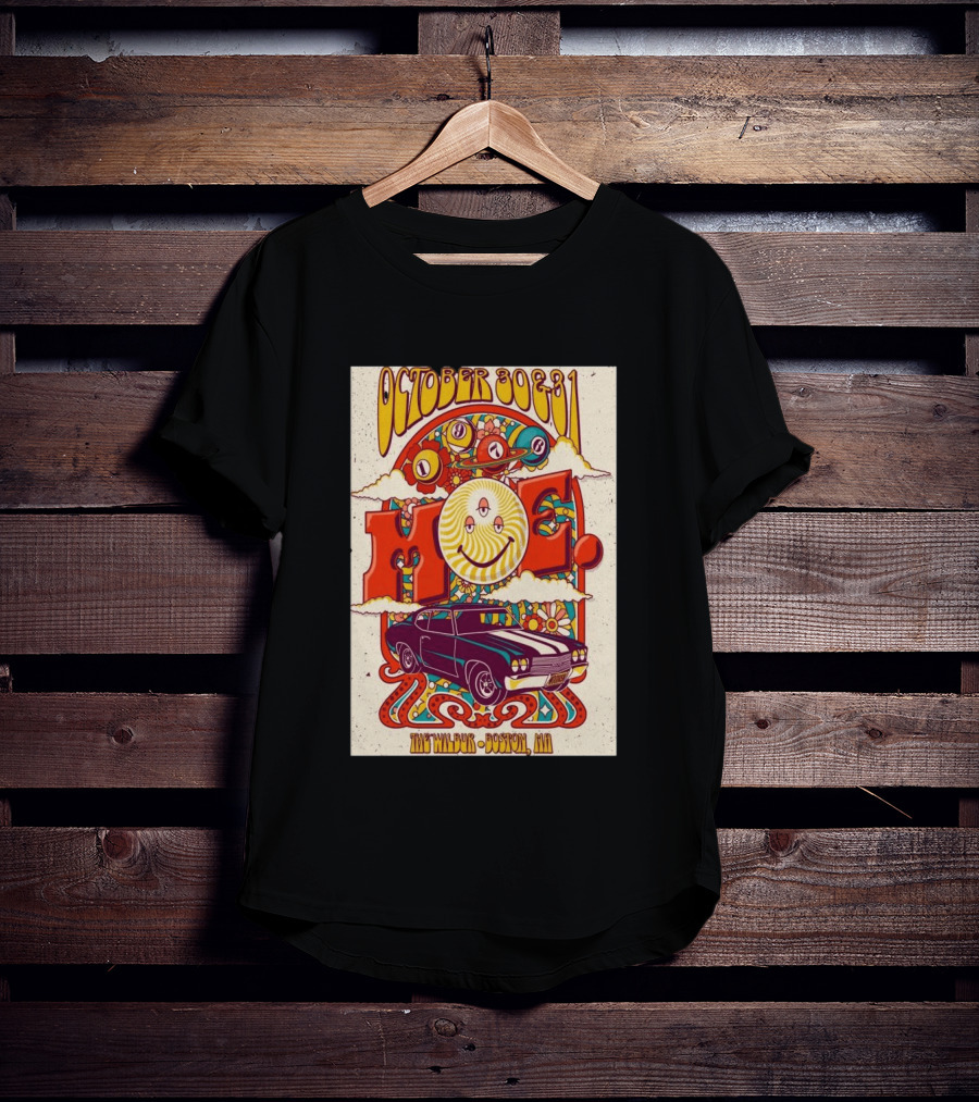 Moe October 30 31 The Wilbur Boston MA Psychedelic Eye Smile 2026 Vintage Car T-Shirt