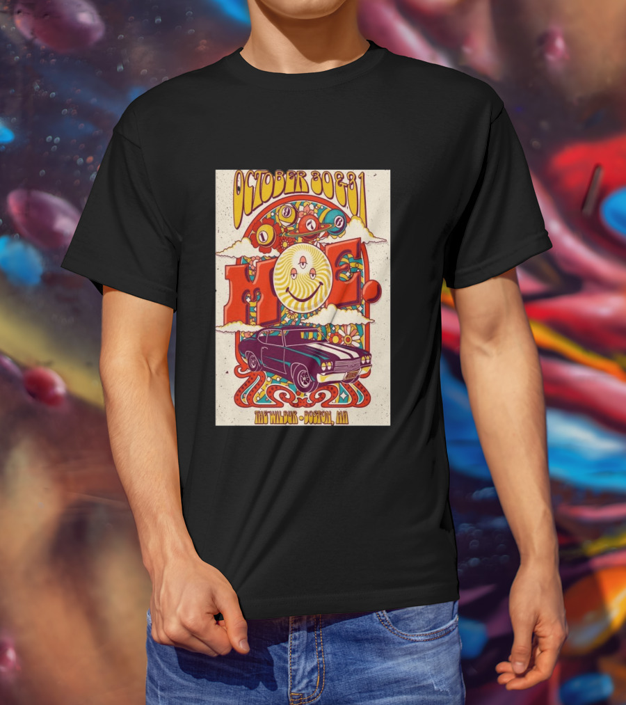 Moe October 30 31 The Wilbur Boston MA Psychedelic Eye Smile 2026 Vintage Car T-Shirt