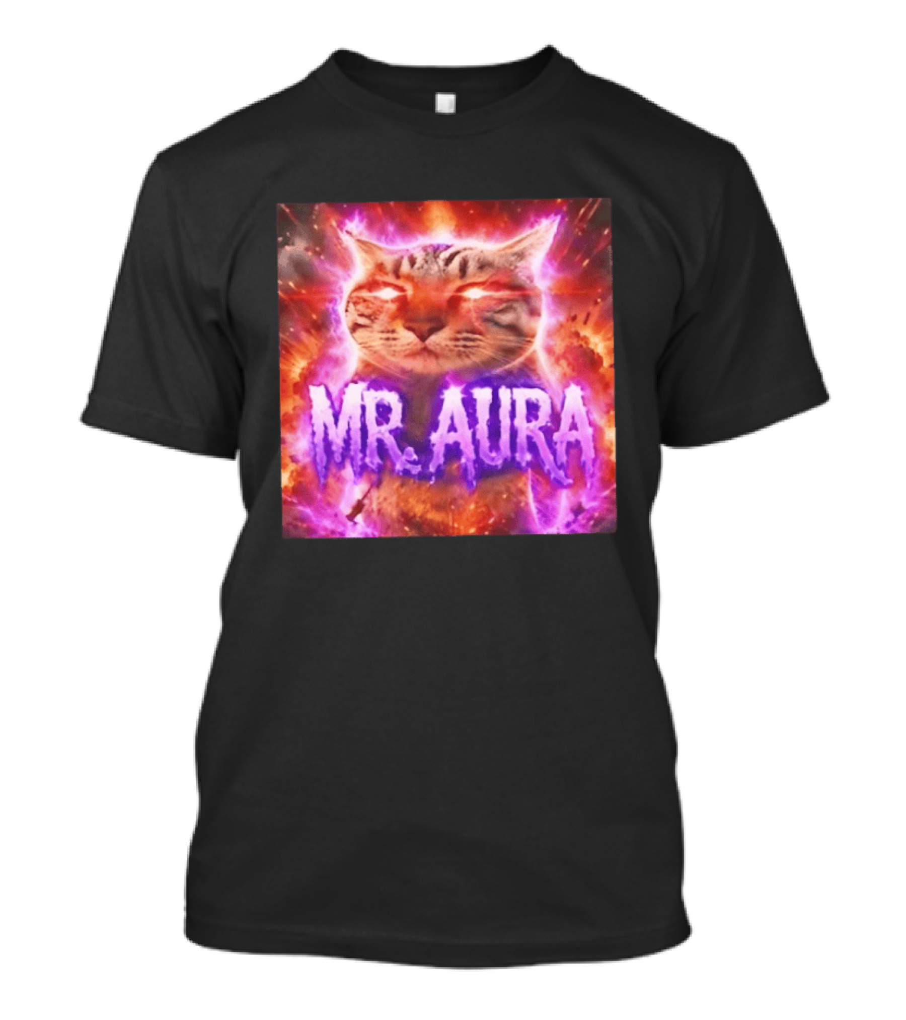 Mr. Aura Cat Fiery Cosmic Internet Culture Phenomenon T-Shirt