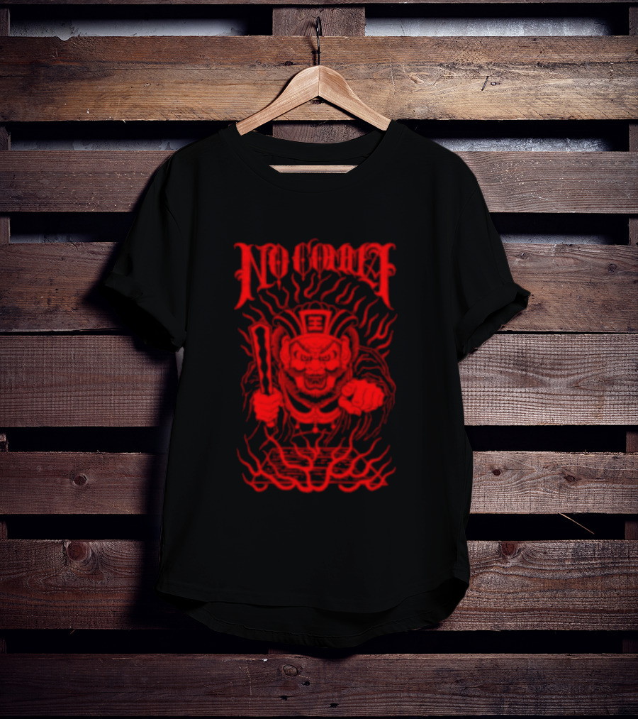 No Comma Demon Warrior Red Streetwear Tiger Mask Samurai T-Shirt