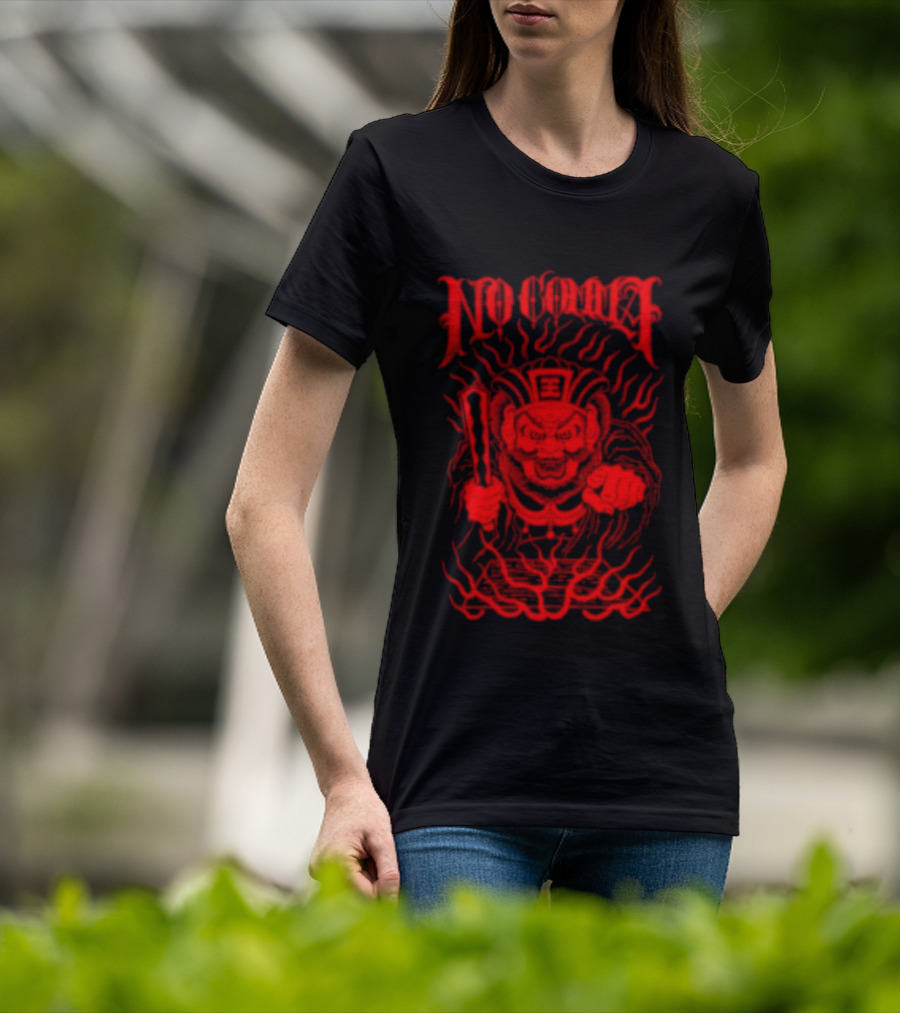No Comma Demon Warrior Red Streetwear Tiger Mask Samurai T-Shirt