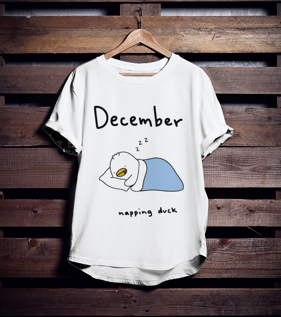 December Cozy Napping Duck Winter Month T-Shirt
