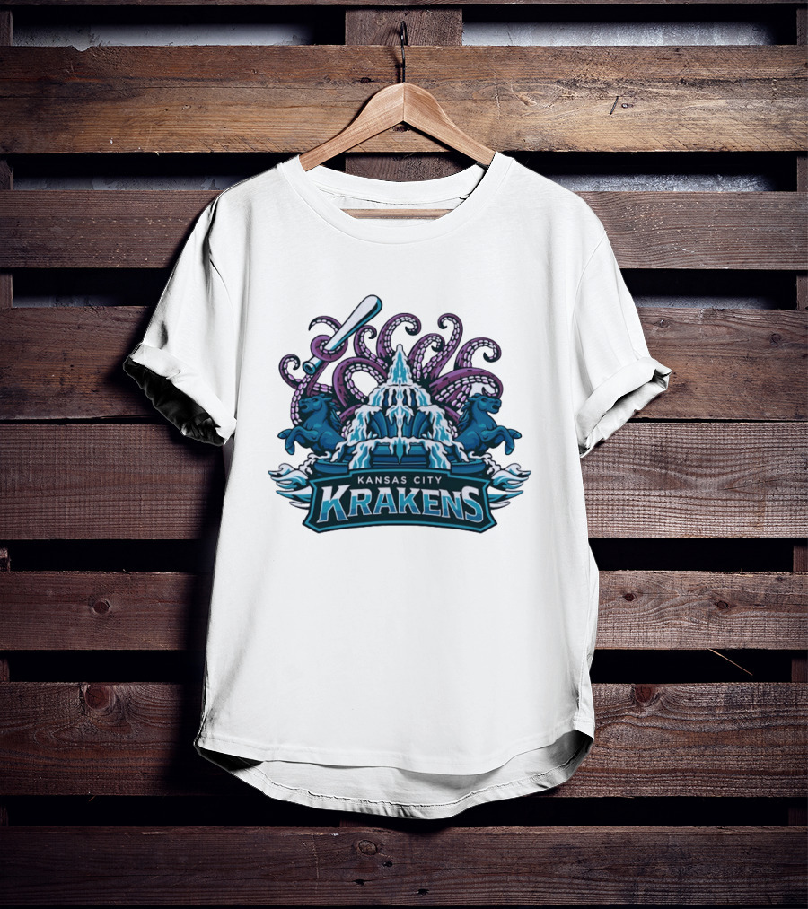 Kansas City Krakens Fountain Octopus Horses Sports Team T-Shirt