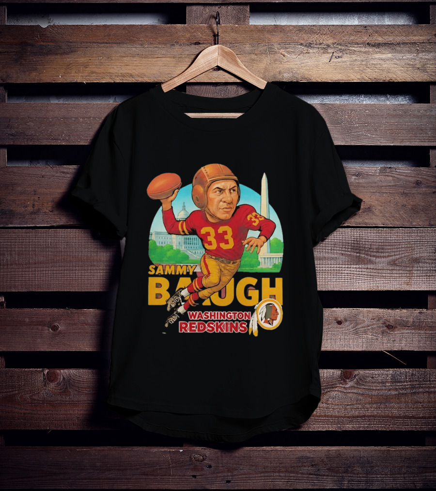 Sammy Baugh Washington Redskins Caricature Number 33 Football Legend T-Shirt