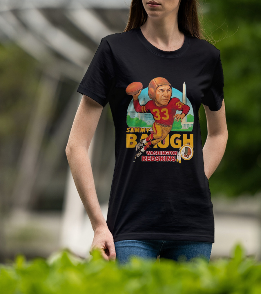 Sammy Baugh Washington Redskins Caricature Number 33 Football Legend T-Shirt