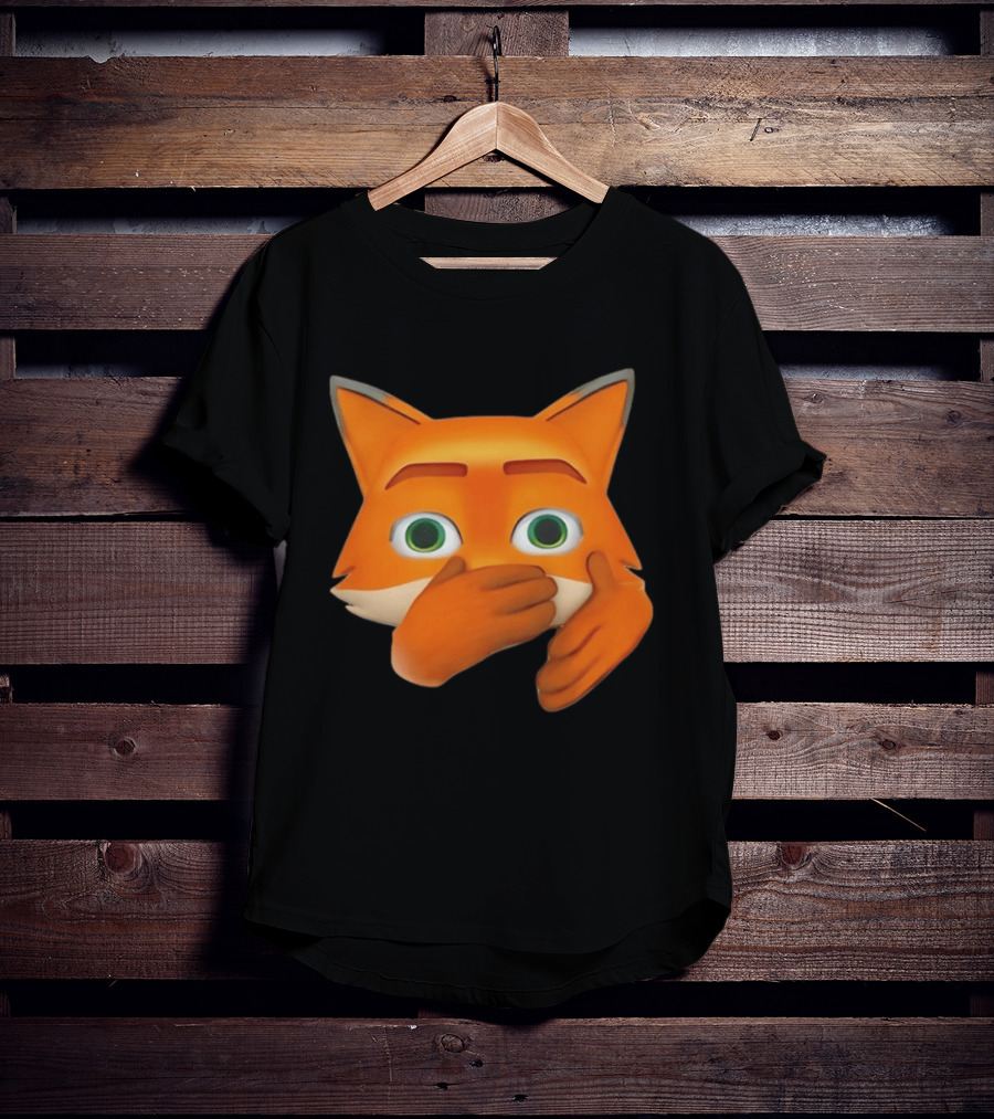 Scuba Fox Emoji Animal Covering Mouth Diving T-Shirt