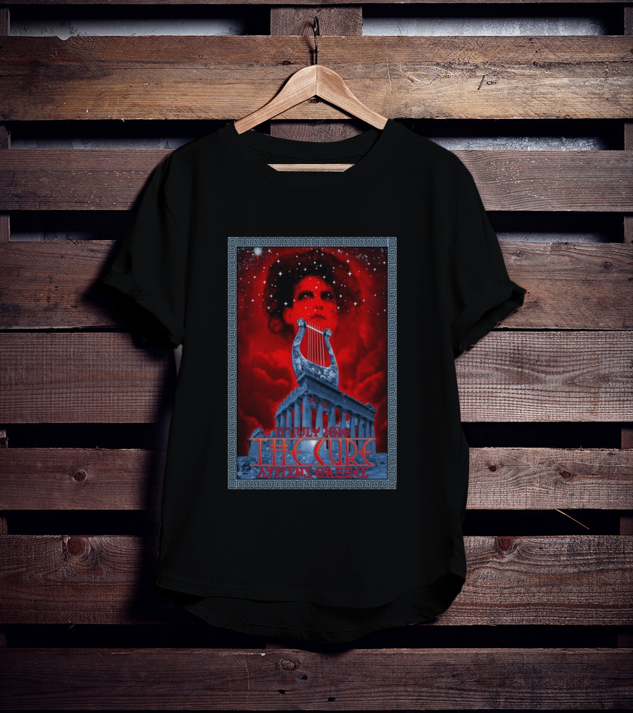 The Cure Athens Greece July 15 2026 Concert Parthenon Lyre Stars T-Shirt