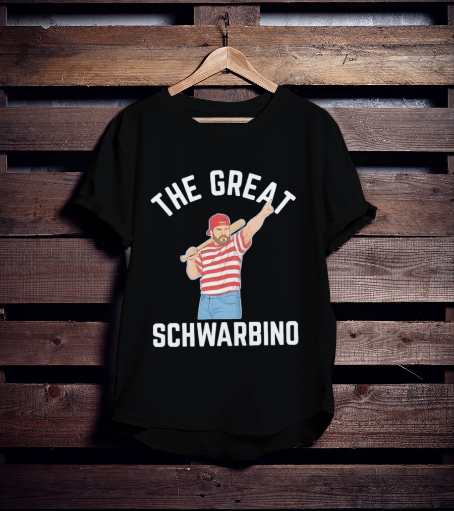 The Great Schwarbino Kyle Schwarber Philadelphia Phillies Striped Baseball T-Shirt