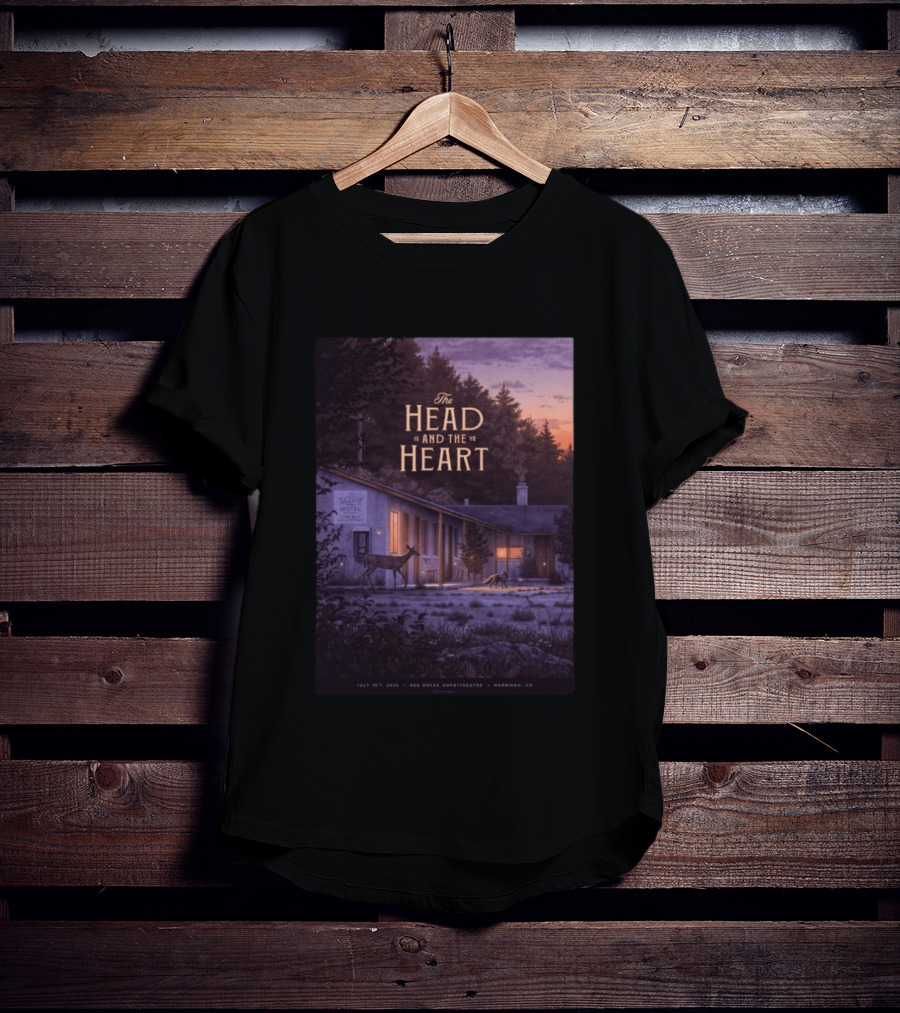 The Head And The Heart July 15 2026 Valley Motel Red Rocks Amphitheatre Morrison CO T-Shirt
