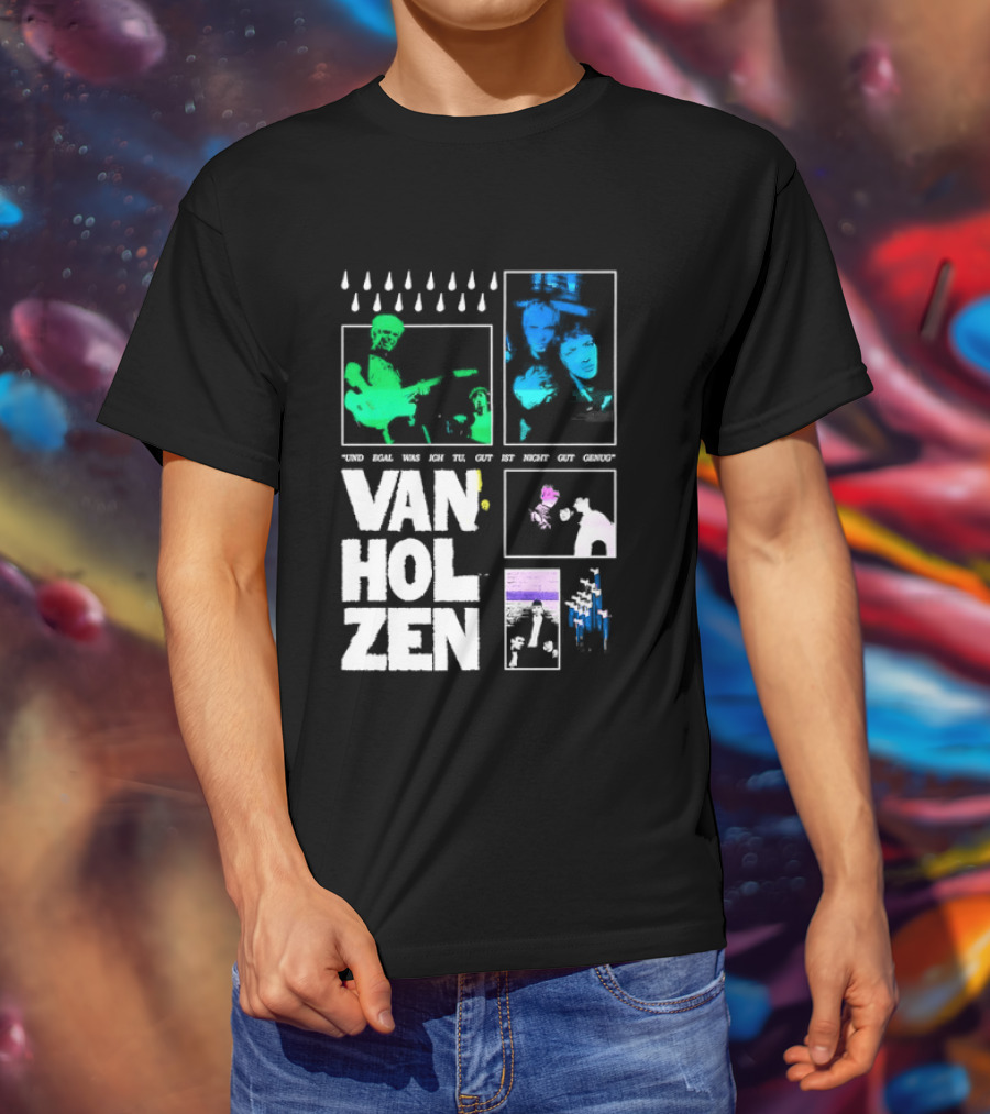 Van Holzen Und Egal Was Ich Tu Gut Ist Nicht Gut Genug Raindrops Color Blocks T-Shirt